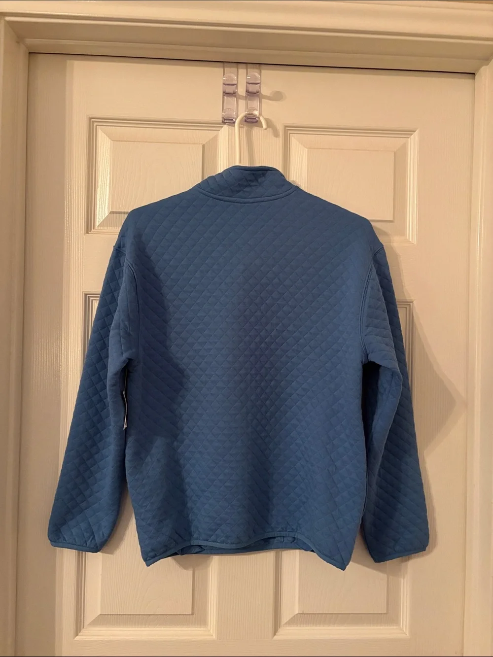 Youth size XL 14-16 Old Navy Quilted Blue Pullover Sweatshirt Button Neck New